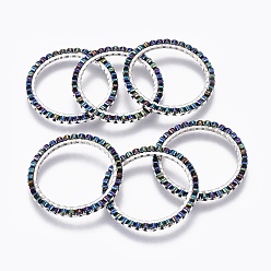 Dark Olive Green MIYUKI & TOHO Handmade Japanese Seed Beads, with 304 Stainless Steel Link Rings, Loom Pattern, Ring, Silver, Dark Olive Green, 22~23x1.7mm