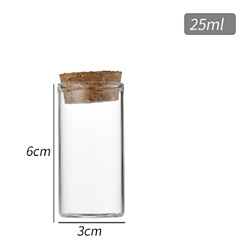 Прозрачный Украшение из стеклянных пробковых бутылок, стеклянные пустые бутылки желаний, флаконы своими руками для подвесных украшений, прозрачные, 6x3 см, емкость: 25 мл (0.85 жидких унций)