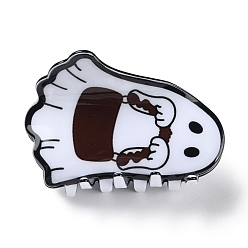 Черный Заколки для волос из ПВХ на тему Хэллоуина, с железной фурнитурой, аксессуары для волос для женщин девушки густые волосы, призрак, чёрные, 40x67x53 мм