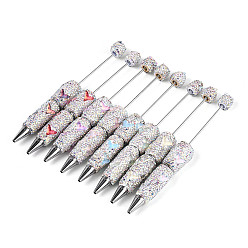 (52) Непрозрачная лаванда Шариковая ручка с рисунком рыбьего хвоста из смолы и полимерной глины, украшенная стразами, железная ручка из бисера, для индивидуальной ручки с ювелирными бусинами, разноцветные, 148.5~151x15~19 мм