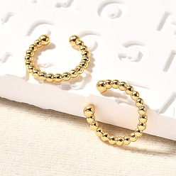 Золотой Латунь манжеты серьги, долговечный, золотые, 14x1.8~2.7 мм