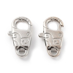 Платина Карабин-лобстеры, латунные, платина, 24.5x13.5x5 мм, отверстие : 2.4 мм