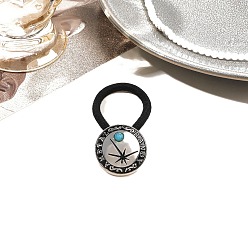 Лист Резинки для волос из сплава, с нейлоновым шнуром, с имитацией бирюзы, лист, 30 мм