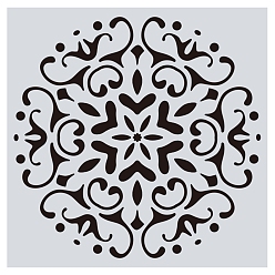 Белый Цветочный узор экологически чистый ПЭТ пластик полый рисунок силуэт трафарет, трафареты для рисования граффити своими руками, квадратный, белые, 15x15 см