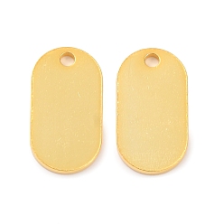 Золотой 925 овальные подвески из стерлингового серебра, золотые, 15x8x1 мм, отверстие : 1.6 мм