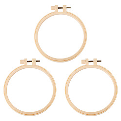 Папайя Оранжевый Пластиковые пяльцы для вышивки крестом, имитация бамбука, аксессуары для швейных инструментов, круглые, papayawhip, 124 мм, внутренний диаметр: 108 мм, 3 шт / комплект