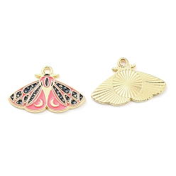 Светло-Коралловый Подвески из эмали и сплава, золотые, очарование бабочки, свет коралловый, 18x28x1.5 мм, отверстие : 2 мм