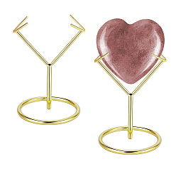 Light Gold Держатель для дисплея из минерального камня, настольные мольберты для камня, золотой свет, 6.55x5.85x9 см