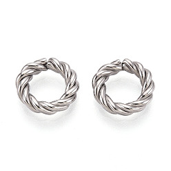 Нержавеющая Сталь Цвет 304 Быстроразъемные соединения из нержавеющей стали, витое круглое кольцо, не тускнеет, цвет нержавеющей стали, 10.8x2.8 мм