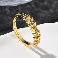 Настоящее золото 18K Латунные микро проложить пальцев кольца кубического циркония, лист, долговечный, стойки покрытие, без свинца и без кадмия, реальный 18 k позолоченный, 2.5~5 мм, размер США 7 1/4 (17.5 мм)