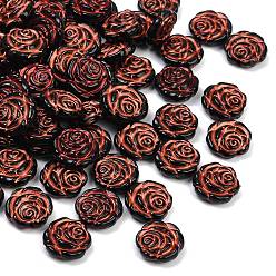 Цветок Непрозрачные акриловые бусины, красный цвет заплетен, цветок, 13x14x5 мм, отверстие : 1.6 мм, Около 961 шт / 500 г