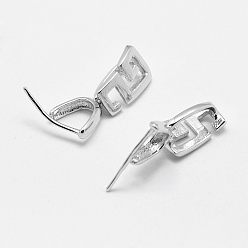 Серебро 925 шкентель стерлингового серебра поручительств, ледоруб и щепотку поручительств, серебряные, 9x6x1 мм, отверстия: 3x6.5 мм и 1 мм, контактный: 0.5 мм