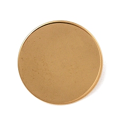 Золотой Оправы для брошей-кабошонов, 304 нержавеющая сталь плоская круглая, ювелирные аксессуары своими руками, золотые, 15x5.5 мм