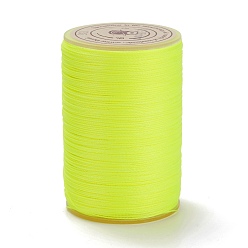 Зелено-Желтый Круглая вощеная нить из полиэстера, микро шнур макраме, витой шнур, для шитья кожи, зеленый желтый, 0.3~0.4 мм, около 174.98 ярдов (160 м) / рулон