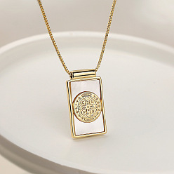 Плоский Круглый Прямоугольные подвески из латуни с натуральными ракушками на цепочке, золотые, цвет морской раковины, плоские круглые с крестом, 17.72 дюйм (45 см)