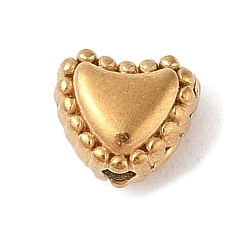 Сердце 304 из нержавеющей стали бусы, золотые, сердце, 6x6.5x5 мм, отверстие : 1.6 мм