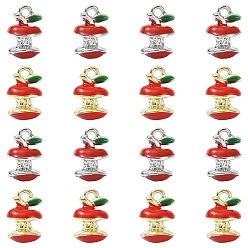 Платиновый & Золотой 16шт. 2 цвета эмалированные подвески из яблочного сплава, платиной и золотом, 13x8.5 мм, отверстие : 1.6 мм, 8 шт / цвет