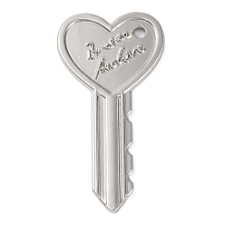 Платина Стойки подвески обшивки сплава, без кадмия, без никеля и без свинца, ключ, платина, 56.5x28.5x2.5 мм, отверстие : 3 мм