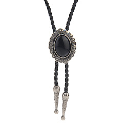 Oval Антикварные подвески из серебряного сплава, ожерелья-лариаты, галстук-боло, овальные, 39.37 дюйм (100 см)