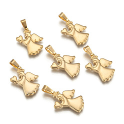 Золотой Ангел 304 подвески из нержавеющей стали, золотые, 25x18x2 мм, отверстие : 7x4 мм