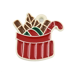 Другие Подвески из сплава с эмалью из сплава с рождественской тематикой, подарок, 18x19x1.5 мм, отверстие : 1.8 мм