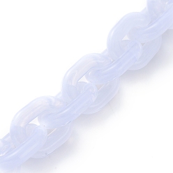 WhiteSmoke Transparent Acrylic Handmade Cable Chain, Oval, WhiteSmoke, 23.5x18x5mm, about 39.37 inch(1m)/strand