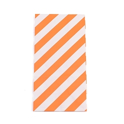 Orange Kraft Paper Bags, No Handles, Storage Bags, White Stripe Pattern, Wedding Party Birthday Gift Bag, Orange, 17.8x9x6.2cm