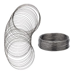 Черный Цвет Металла Проволока из углеродистой стали, для изготовления ожерелья-ошейника, колье из проволоки, металлический черный , 22 датчик, 0.6 мм, 250 кружки / 250 г