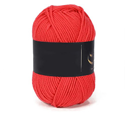 Красный 4 пряжа из молочного акрилового волокна для тафтинговых ковриков, пряжа амигуруми, пряжа для вязания крючком, для свитера, шапки, носков, детских одеял, красные, 2.5 мм, около 113.74 ярдов (104 м) / моток