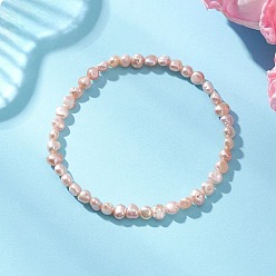 Фламинго Браслеты из натуральных пресноводных бусин искусственного жемчуга для женщин, рондель, фламинго, внутренний диаметр: 1.97 дюйм (5 см)