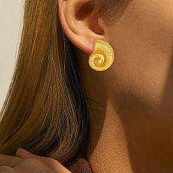 Золотой 304 серьги-гвоздики из нержавеющей стали для женщин, диван, золотые, 27x22 мм