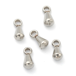 Stainless Steel Color Tarnish Resistant 201 Stainless Steel Chain Extender Drop, Teardrop, Stainless Steel Color, 6.5x3mm, Hole: 1.4mm