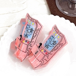 Ярко-Розовый Заколки для волос в форме когтей из ацетата целлюлозы, аксессуары для волос для женщин и девочек, машина для когтей, ярко-розовый, 95x45 мм