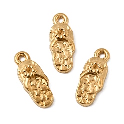 Золотой 304 Настройки горный хрусталь из нержавеющей стали кулон, тапочки подвески, ионное покрытие (ip), золотые, пригодный для стразов 1 мм, 16.5x6.5x3 мм, отверстие : 1.4 мм