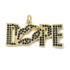 Настоящее золото 18K Латунные микро проложить кубического циркония подвески, губы с надписью «крутые украшения», долговечный, стойки покрытие, без свинца и без кадмия, реальный 18 k позолоченный, 15x30.5x3.5 мм, отверстие : 2.5 мм