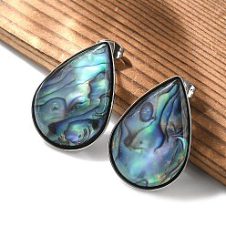 Нержавеющая Сталь Цвет 304 из нержавеющей стали серьги, с оболочкой, слеза, цвет нержавеющей стали, 28x19 мм