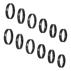 Electrophoresis Black 12шт 6 размер 201 настройки кольца для пальцев с канавкой из нержавеющей стали, кольцевой сердечник, для изготовления инкрустации, электрофорез черный, внутренний диаметр: 17~22 мм, 2шт / размер