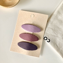 Серо-розавый Заколки для волос с тканевой защелкой, овальные, увядшая роза, 57x20 мм, 3 шт / комплект