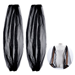 Черный Съемные длинные сетчатые рукава из полиэстера, аксессуары из тюля для свадебного платья, чёрные, 800x270x1 мм