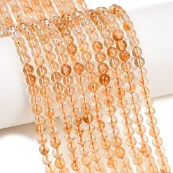 Желтый Кварц Природный желтый кварц нитей бисера, гладкий круглый, с подогревом, 4.5 мм, отверстие : 0.8 мм, около 97~98 шт / нитка, 15.35''~15.55'' (39~39.5 см)