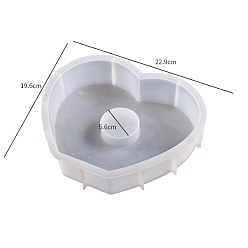 White Silicone Display Molds, Resin Casting Molds, Clay Craft Mold Tools, Heart, White, 229x196x51mm