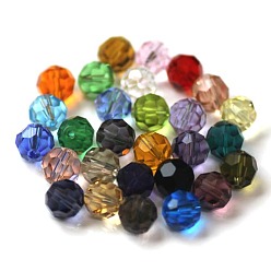 Mixed Color Imitation Austrian Crystal Beads, Grade AAA, Faceted(32 Facets), Round, Mixed Color, 8mm, Hole: 0.9~1.4mm