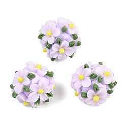 лаванда Бусины из полимерной глины , cmолой, круглые, лаванда, 20x19.5 мм, отверстие : 3.2 мм