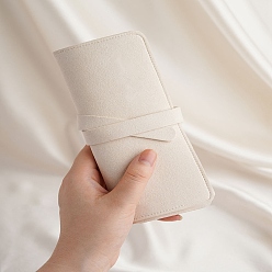 (404) Непрозрачное AB Кислое яблоко Тканевая портативная сумка для хранения ювелирных изделий, Дорожный складной футляр для ювелирных изделий для браслета, Ожерелье, хранение серег, прямоугольные, цветочный белый, 38x18 см