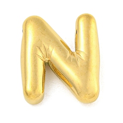 Letter N Ионное покрытие (ip) 304 подвески из нержавеющей стали, шарм-буква, золотые, Письмо N, 19x16x5 мм, отверстие : 2x1.5 мм