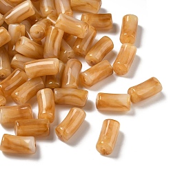 Сэнди Коричневый Акриловые шарики Gemstone имитация, изогнутая трубка, два тона, песчаный коричневый, 29x14x14.5 мм, отверстие : 2.5 мм, Около 111 шт / 500 г