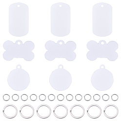 Нержавеющая Сталь Цвет Сделай сам наборы для ключей, включая алюминиевые подвески с теплопередачей, 304 Разъемные застежки для ключей из нержавеющей стали и открытые соединительные кольца, цвет нержавеющей стали, 8x1 мм, внутренний диаметр: 6 мм