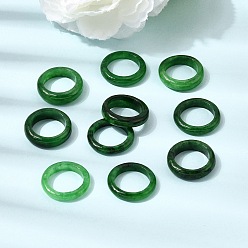 Зеленый Кольцо на палец из натурального бирманского нефрита, окрашенного в цвет кожи., зелёные, 4~4.5 мм, размер США 5 1/4 (15.9 мм)