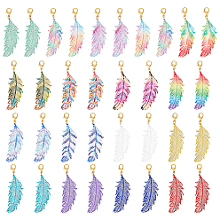 (52) Непрозрачная лаванда 34 шт. 17 стиль 430 и 201 подвесные украшения из нержавеющей стали, Сплав с застежками когтя омара, разноцветные, 61 мм