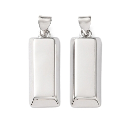 Платина Латунные подвески, прямоугольник амулеты, платина, 25.5x9.5x3.5 мм, отверстие : 4x3 мм